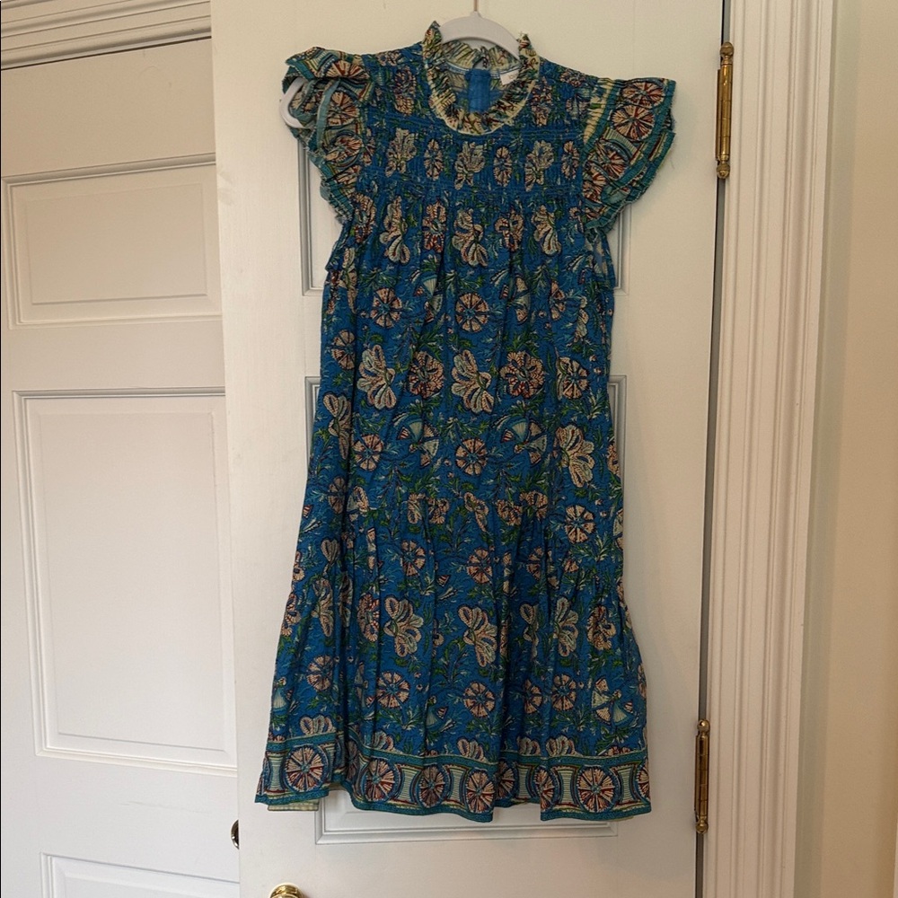 Elegant Blue Floral Women's Dress